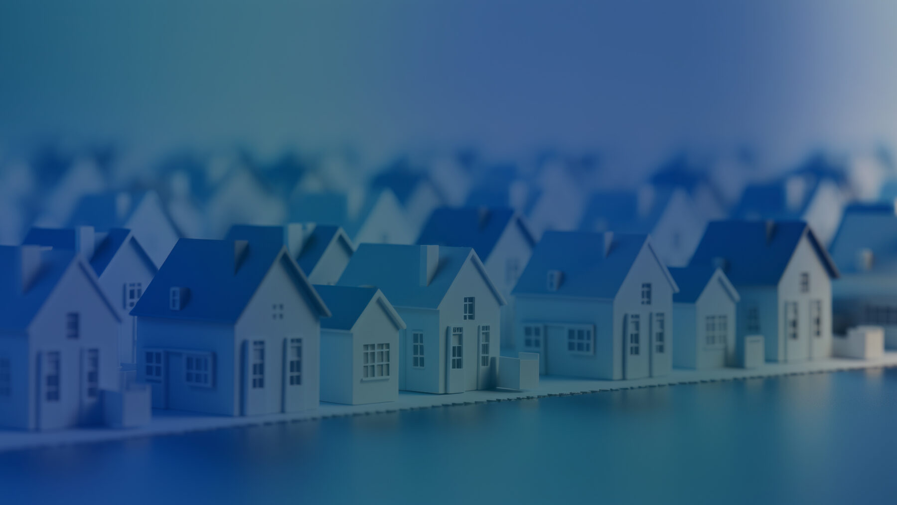 houses animation on a light blue font scale in economic downturn
