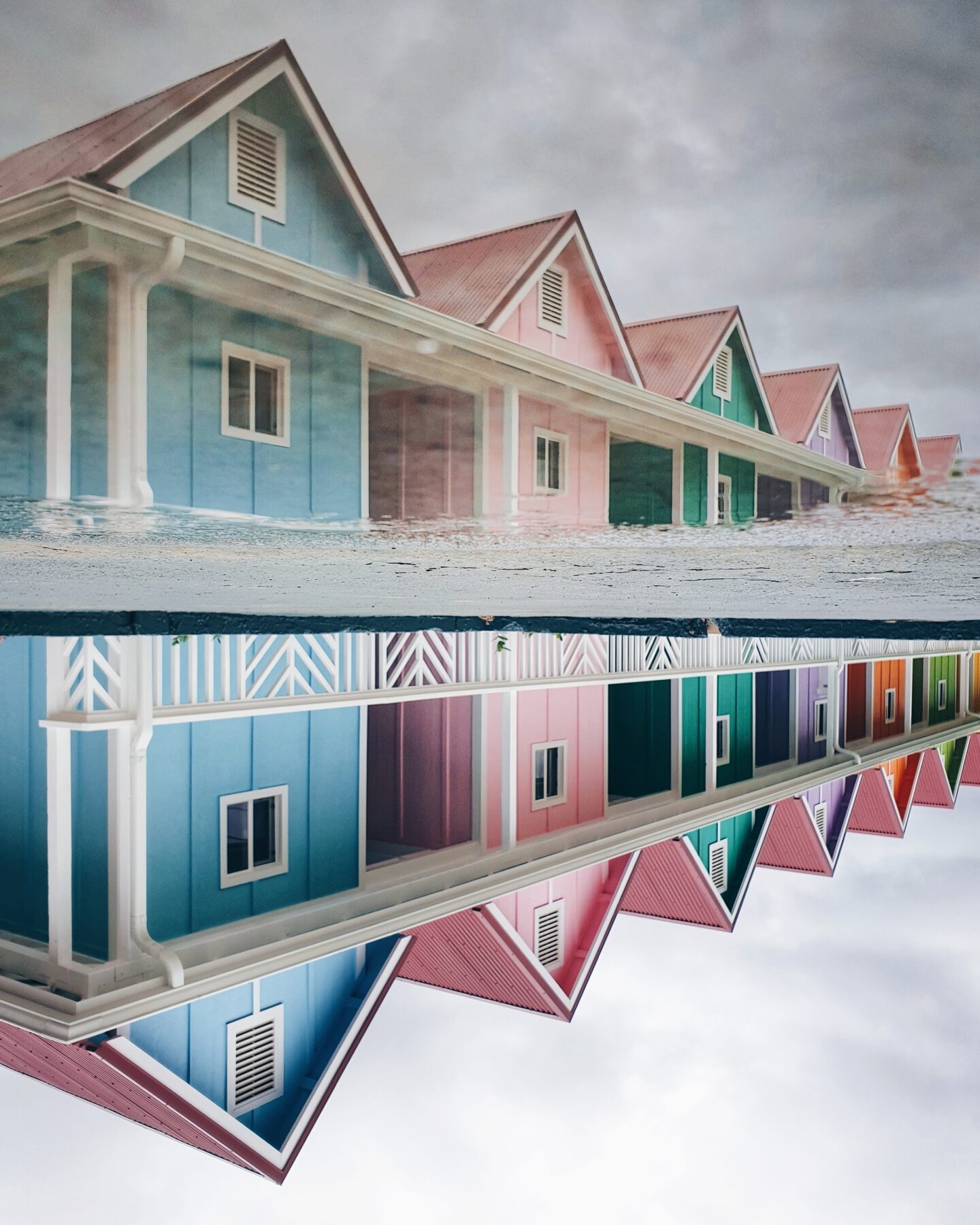 colorfully striped beach houses real estate branding and rebranding