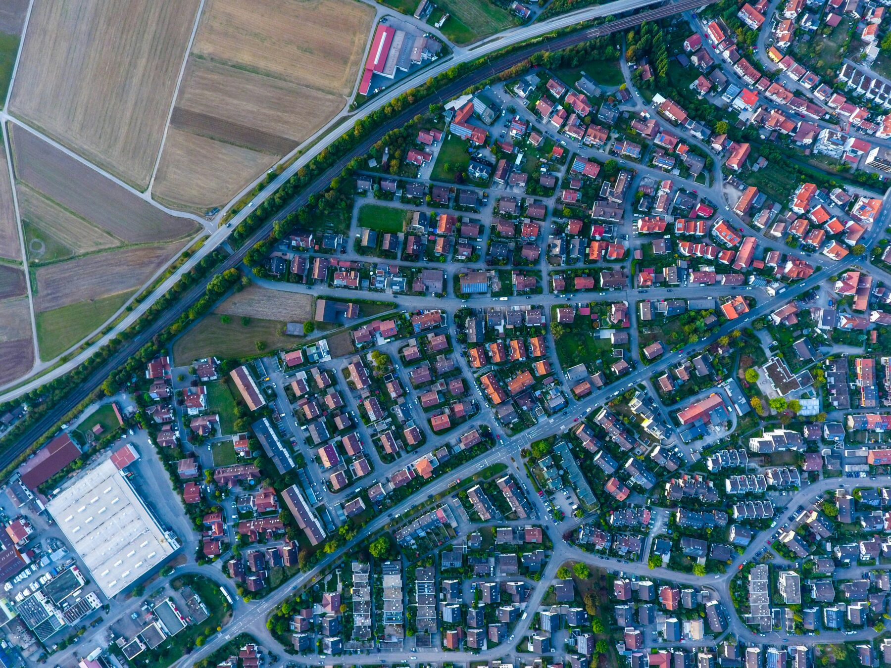 annexation in real estate bird view suburb fanshape