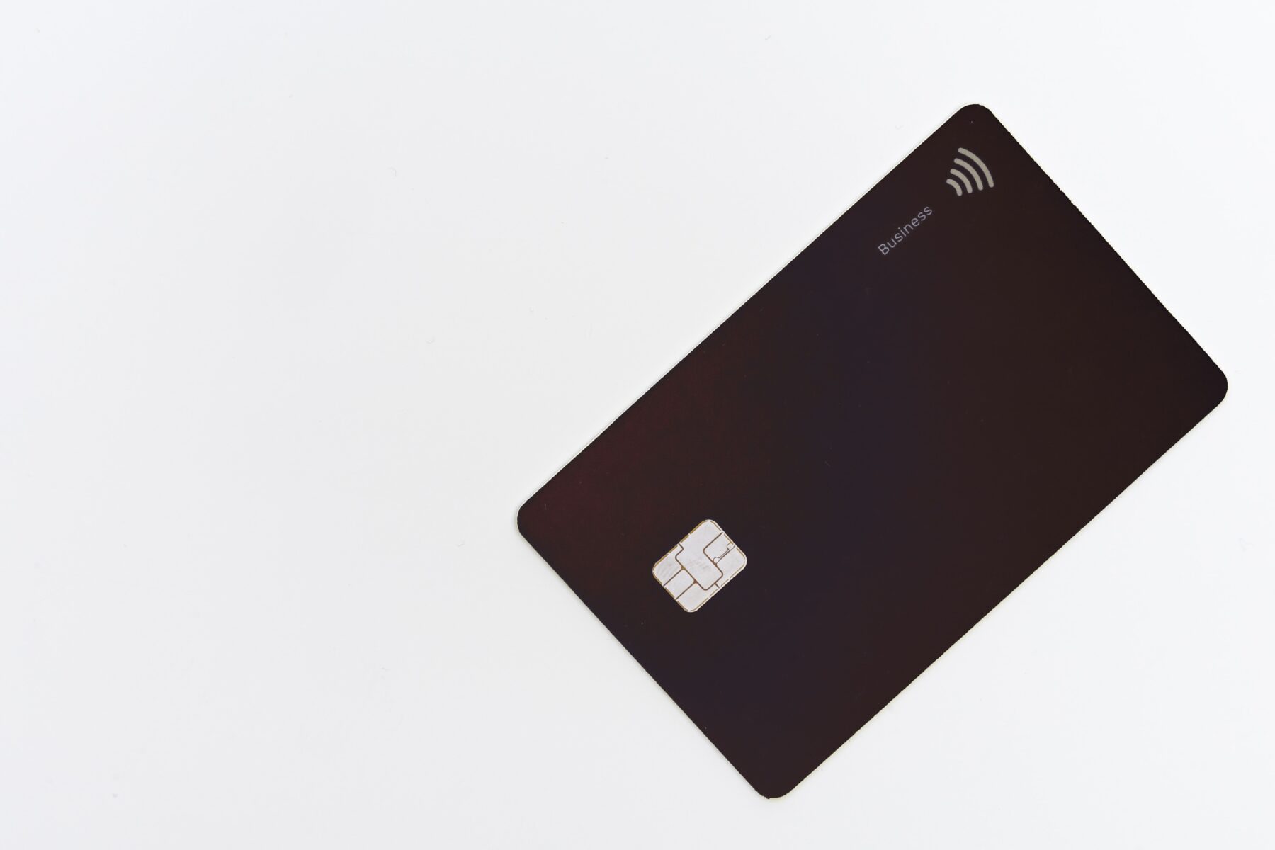 black business credit card on a white background